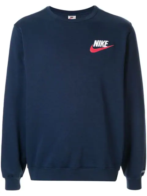 Supreme Nike Crew Neck Sweatshirt In Navy | ModeSens