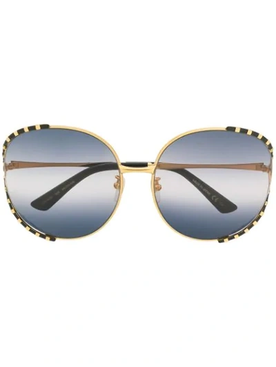 Gucci Oversized Sunglasses In Gold