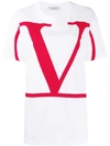 Valentino Vlogo Printed Cotton Jersey T-shirt In White