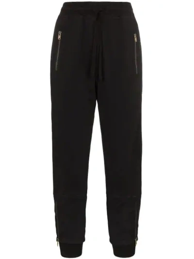 Haider Ackermann Layered Cuff Cropped Track Trousers In Black