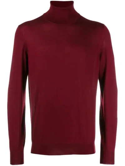 Brunello Cucinelli Rollneck Knit Sweater In Red