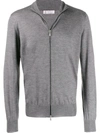 Brunello Cucinelli Cashmere Zip-up Hoodie Sweatshirt In Grey
