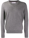 Brunello Cucinelli V-neck Jumper In Grey