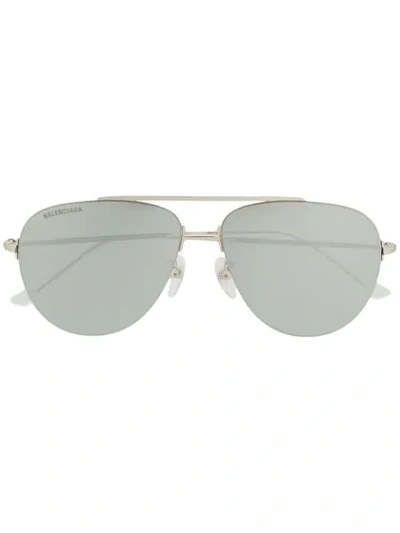 Balenciaga Aviator Sunglasses In 银色