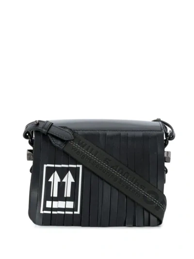 Off-white Fringed Flap Bag In Black
