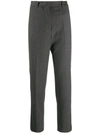 Incotex Pinstripe Cropped Trousers In Grey