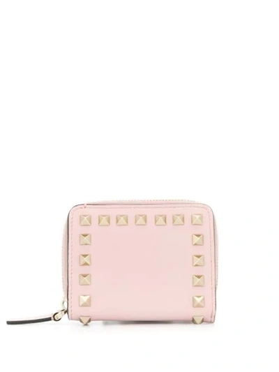 Valentino Garavani Garavani Rockstud Compact Wallet In Pink