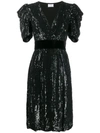 P.a.r.o.s.h Sequin Midi Dress In Black