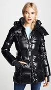 Sam Soho Belted Nylon Down Mid-length Jacket In Jet