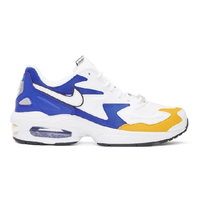 Nike White And Blue Air Max 2 Light Sneakers In 102whtgldry