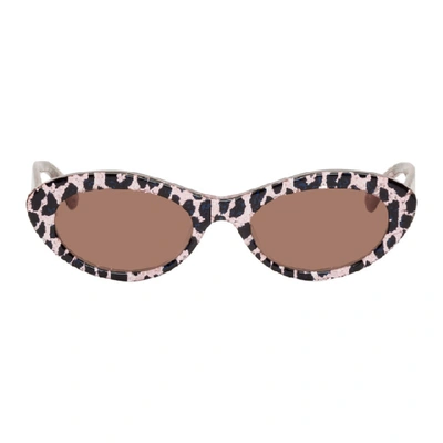 Mcq By Alexander Mcqueen Mcq Alexander Mcqueen Pink And Brown Cat-eye Sunglasses In Pink-brown