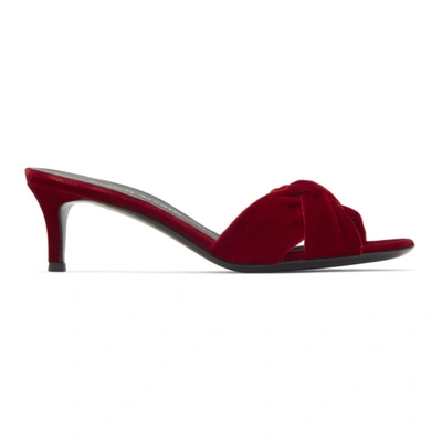 Giuseppe Zanotti Red Velvet Mules