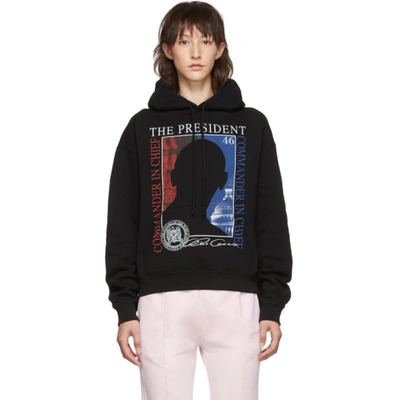 Vetements President Graphic Crop Cotton Hoodie In Black