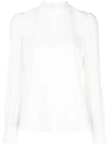 A.l.c Marina Long-sleeve Crepe Blouse In White