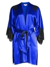Christine Women's Diva Lace-trim Silk Kimono In Cobalt