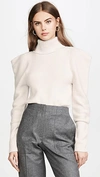 A.l.c Maura Puff-sleeve Turtleneck Sweater In White