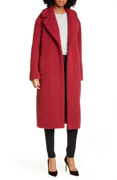 A.l.c Caron Fuzzy Faux Curly Shearling Coat In Azalea