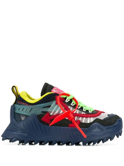 Off-white Odsy-1000 Sneakers In Blue And Red Calf Leather In Blue Other