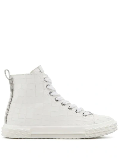 Giuseppe Zanotti Boots Sneakers Blabber Leather White Color