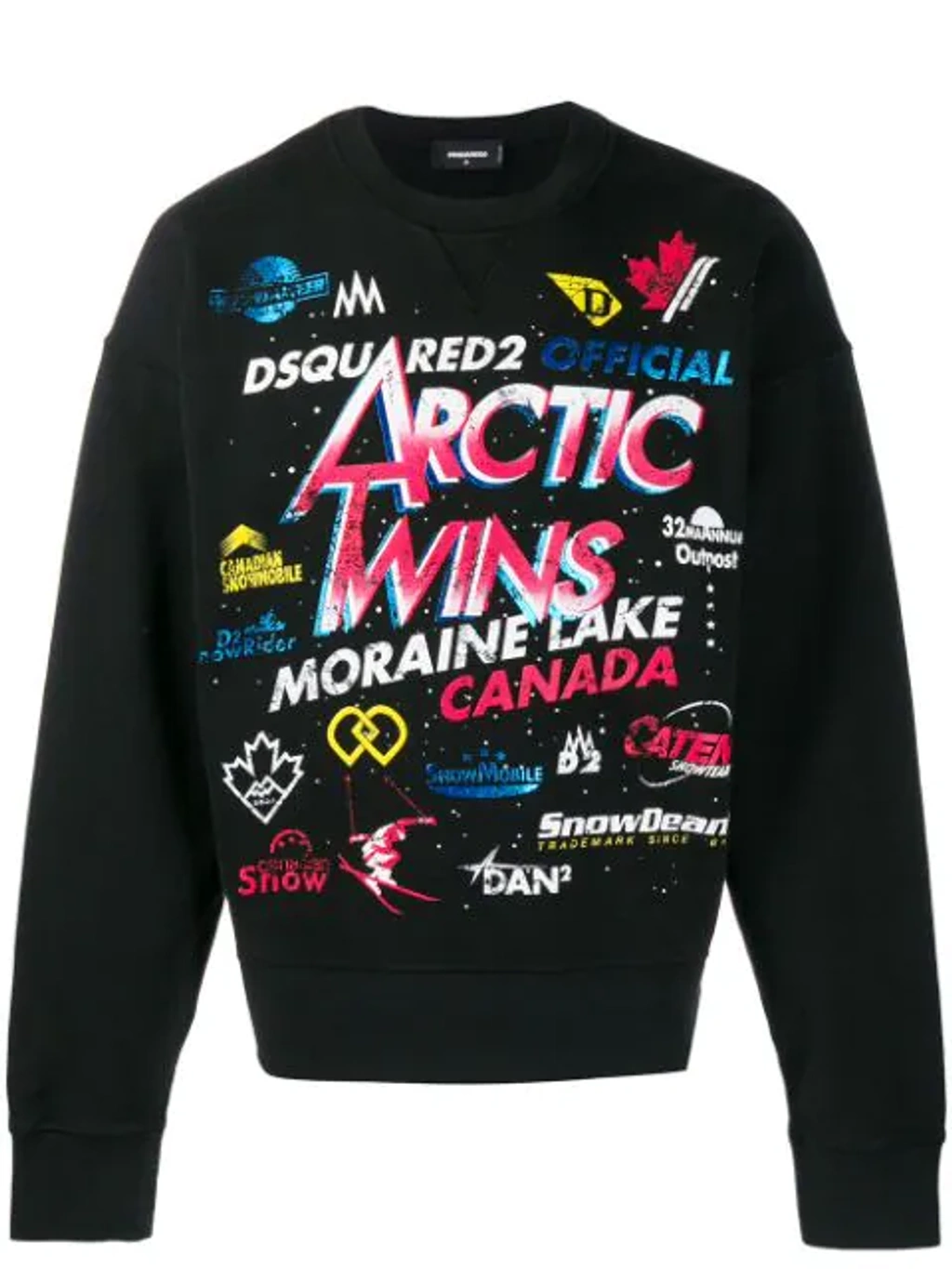 Dsquared2 Arctic Twins Print Over Sweatshirt In Black | ModeSens