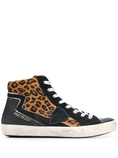 Philippe Model Black Beige Leo Paris Trainer In Multicolour