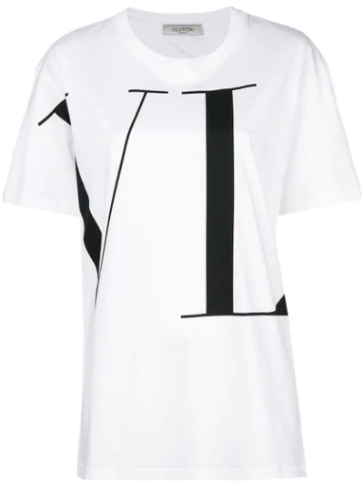 Valentino Logo-print Cotton-jersey T-shirt In White