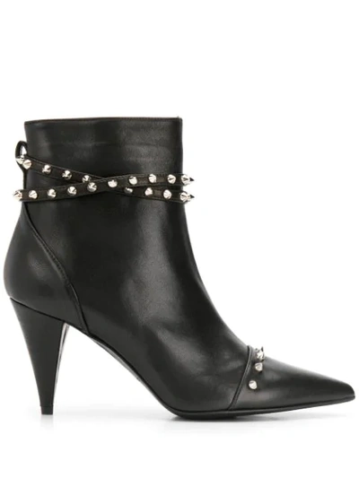 Marc Ellis Studded Strap Boots In Black