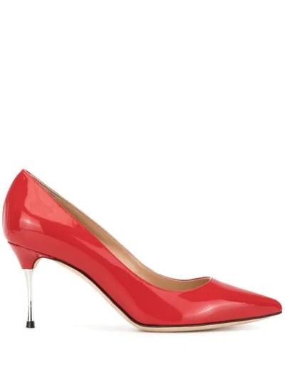 Sergio Rossi Pointed Toe Pumps In Red