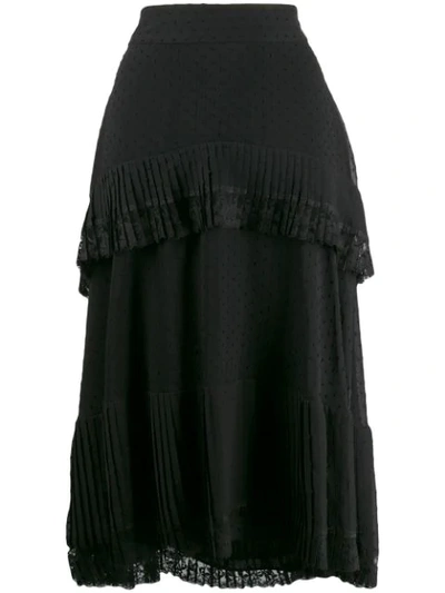 Zimmermann Lace Trim Skirt In Black