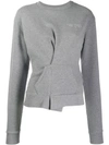 Ben Taverniti Unravel Project Wrap Detail Sweatshirt In Grey