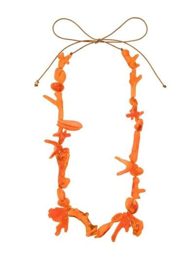 Dinosaur Designs Rockpool Coral Necklace In Orange