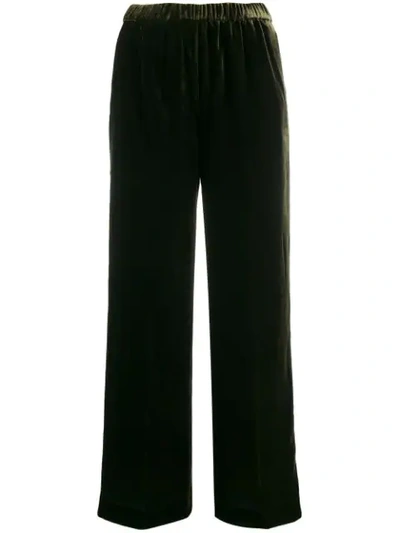 Aspesi Volour Wide Leg Trousers In Green