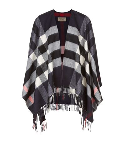 Burberry Printed Cashmere And Merino Wool Poncho In Multicolored | ModeSens
