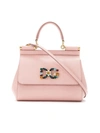 Dolce & Gabbana Mini Sicily Handbag With Crystals In Pink
