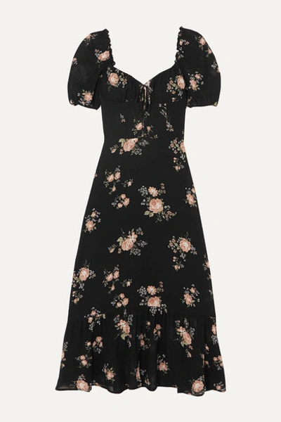 Reformation France Floral Wide Leg Jumpsuit Size 0 V-Neck