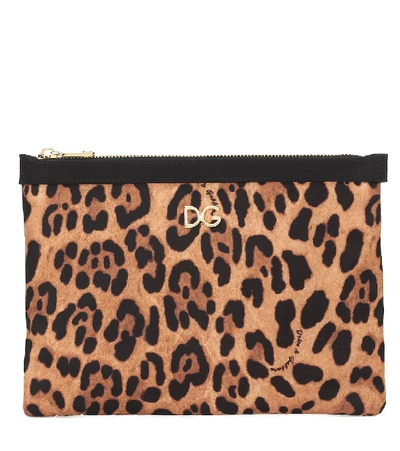 Dolce & Gabbana Leopard Print Nylon Pouch