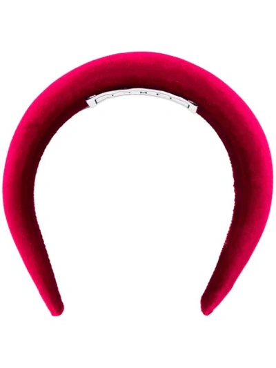 In The Mood For Love Plain Velour Headband In Red