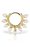 Maria Tash Coronet Pearl Clicker In Gold