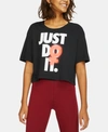 Nike Sportswear Just Do It Cropped T-shirt In Black