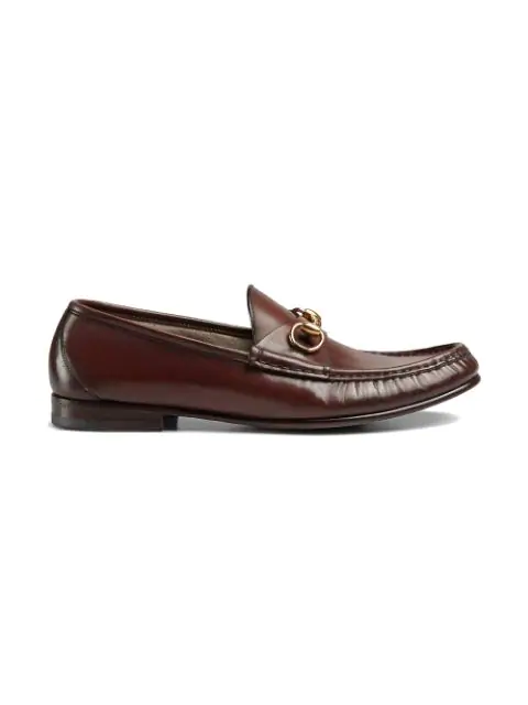 Gucci Brown 1953 Horesbit Leather Loafers | ModeSens
