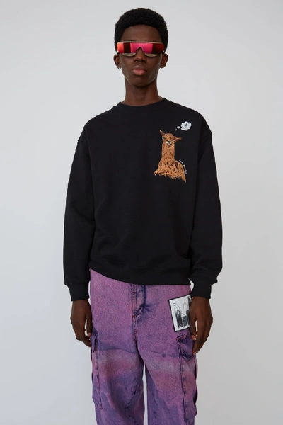 Acne Studios Animal-embroidered Sweatshirt Black