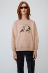 Acne Studios Animal-embroidered Sweatshirt Old Pink
