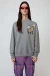 Acne Studios Animal-embroidered Sweatshirt Light Grey Melange