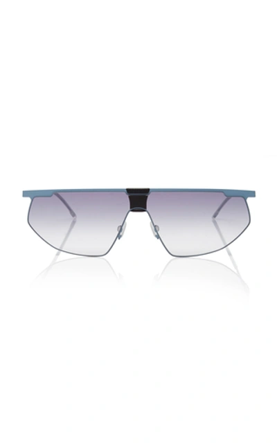 Mykita Paris D-frame Silver-tone Sunglasses In Blue