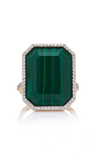Mateo Women's White Gold; Malachite And Diamond Ring In Green