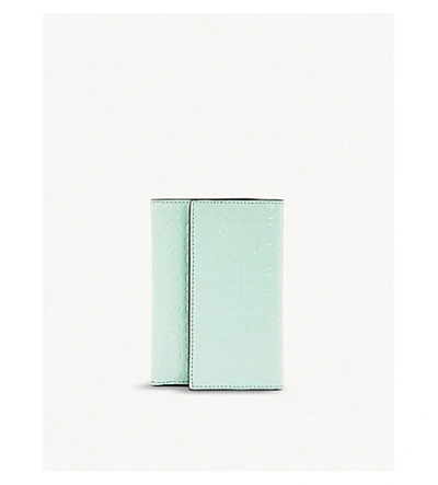 Loewe Anagram Small Vertical Leather Wallet In Mint