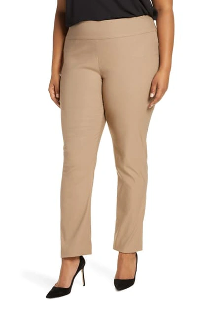 Nic + Zoe 'wonder Stretch' High Rise Straight Leg Pants In Warm Sisal