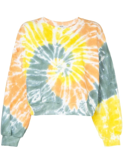 Agolde Tie-dyed Cropped Cotton-jersey Sweatshirt In Assorted