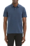 Theory Standard Pique Regular Fit Polo Shirt In River/ Black