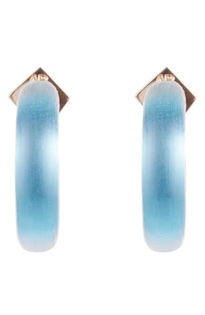 Alexis Bittar Small Thin Hoop Earrings In Light Turquoise
